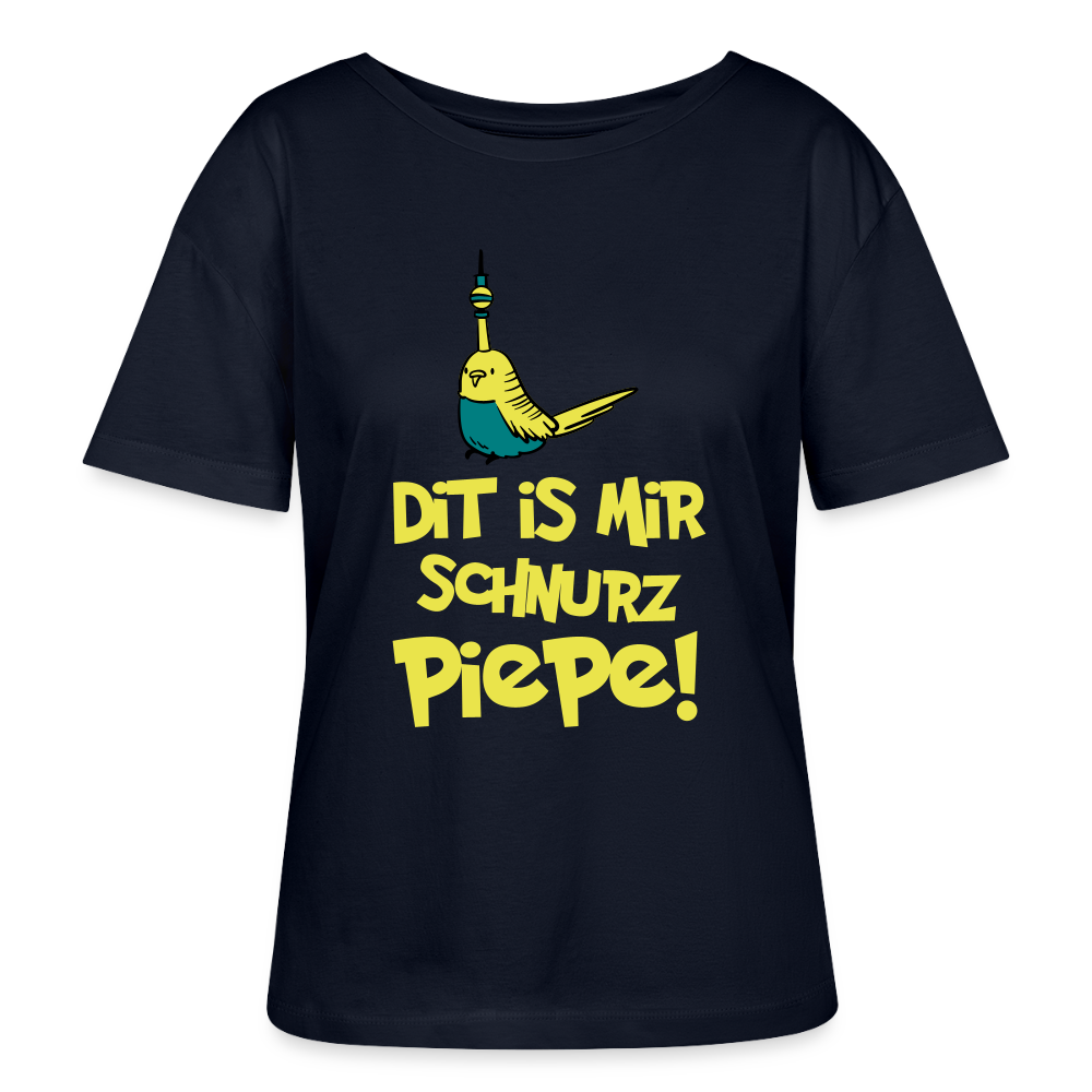 Schnurz Piepe mit Piep - Relaxed Rundhals Frauen Bio-T-Shirt - Navy