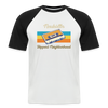 Hippes Neukölln - Männer Baseball T-Shirt - Weiß/Schwarz