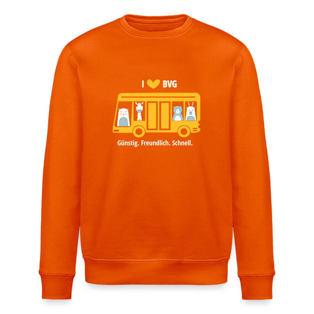 I love BVG - Unisex Bio Sweatshirt - Tieforange