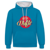 Dit Is Dufte - Kontrast Hoodie - Pfauenblau/Grau meliert