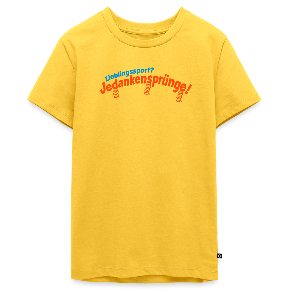 Lieblingssport? Jedankensprünge! - Teenager Premium T-Shirt - Gelb