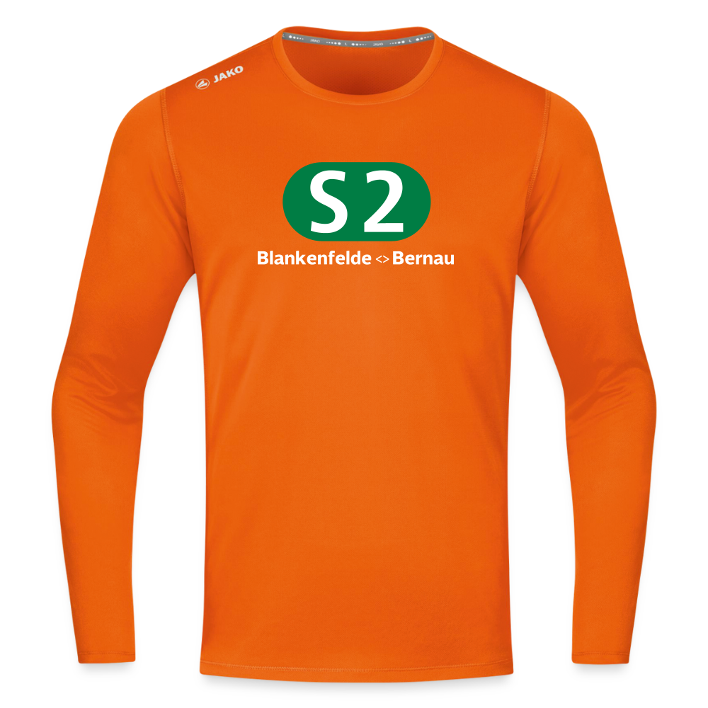 S2 - Männer Sport Langamshirt - Neonorange