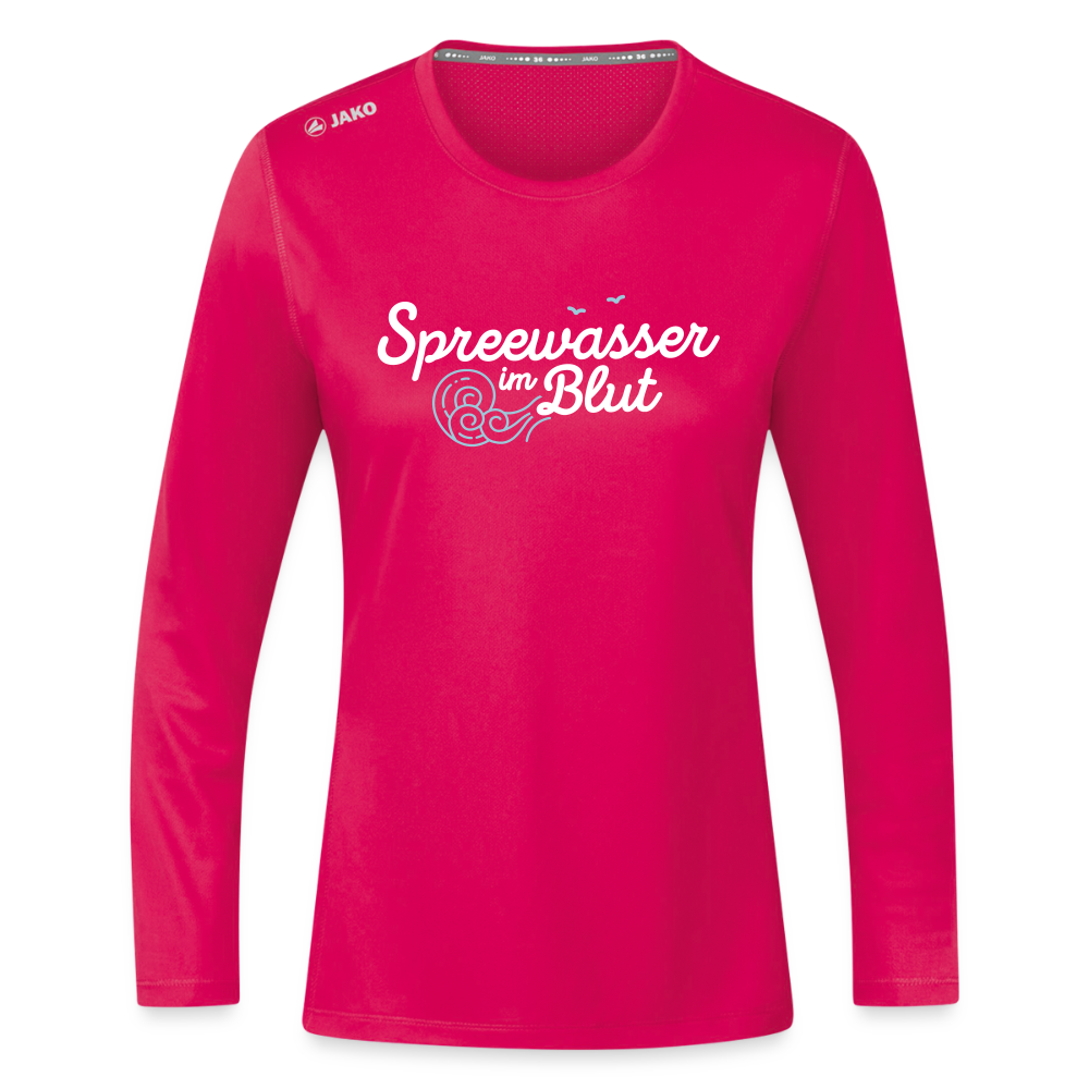 Spreewasser im Blut - Frauen Sport Langarmshirt - dunkles Pink