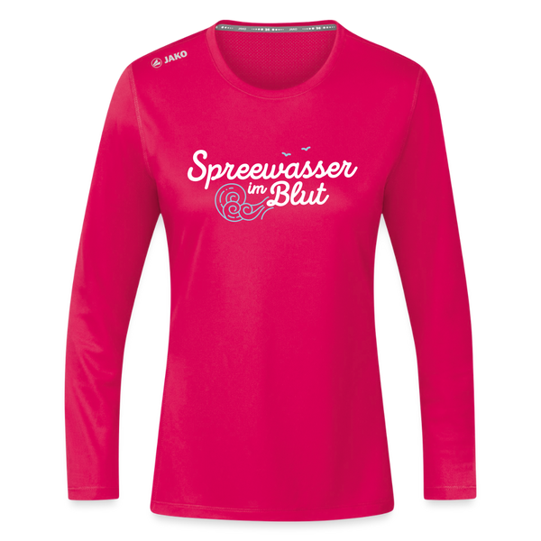 Spreewasser im Blut - Frauen Sport Langarmshirt - dunkles Pink