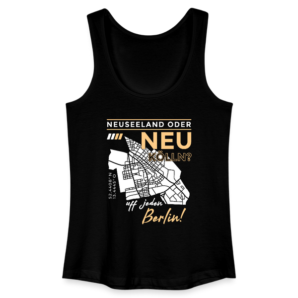 Neuseeland oder Neukölln - Frauen Bio Tank Top - Schwarz