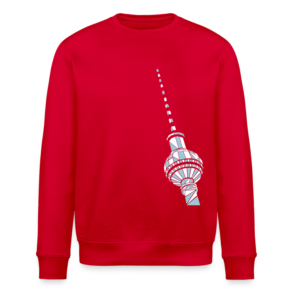 Fernsehturm Geometrie - Unisex Bio Sweatshirt - Rot