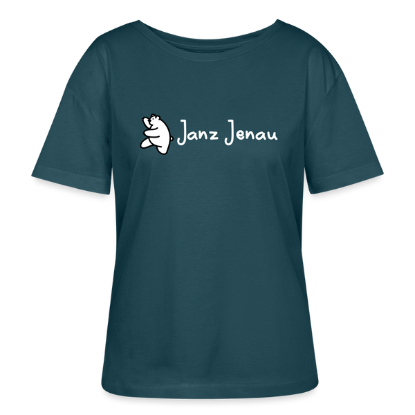 Janz Jenau - Relaxed Rundhals Frauen Bio-T-Shirt - Dunkles Petrol