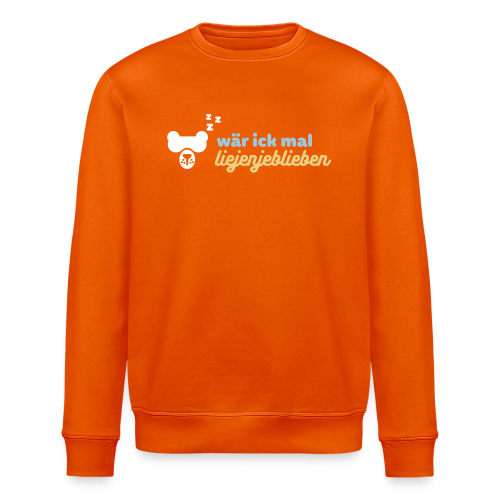 wär ick mal liejenjeblieben - Unisex Bio Sweatshirt - Tieforange