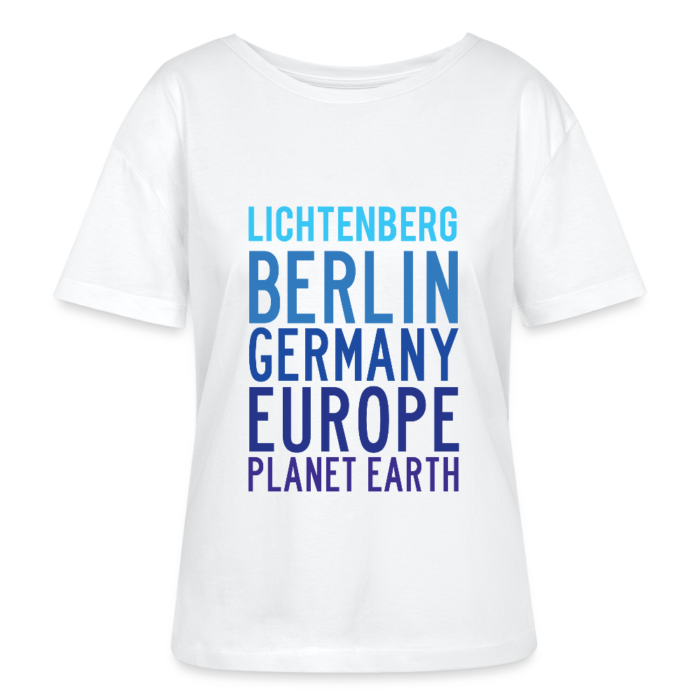 Lichtenberg Planet Earth - Relaxed Rundhals Frauen Bio-T-Shirt - Weiß