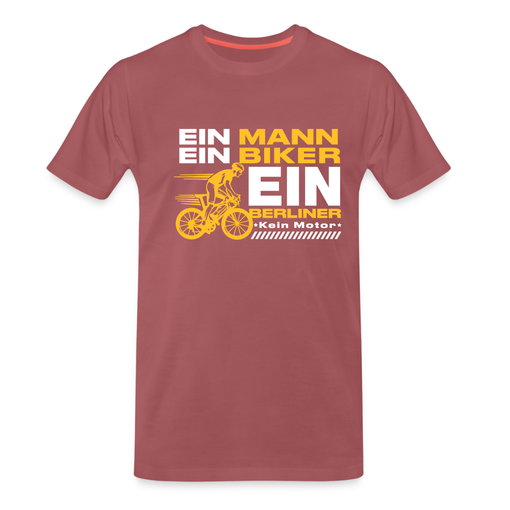 Ein Mann, Ein Biker, Ein Berliner - Männer Premium T-Shirt - washed Burgundy