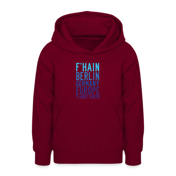 F'hain - Planet Earth - Teenager Hoodie - Bordeaux