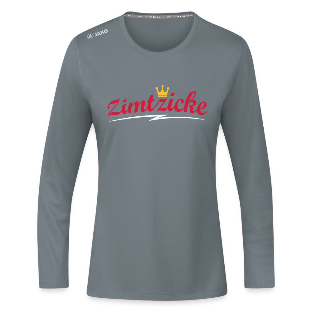 Zimtzicke - Frauen Sport Langarmshirt - Grau