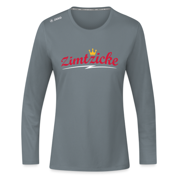 Zimtzicke - Frauen Sport Langarmshirt - Grau