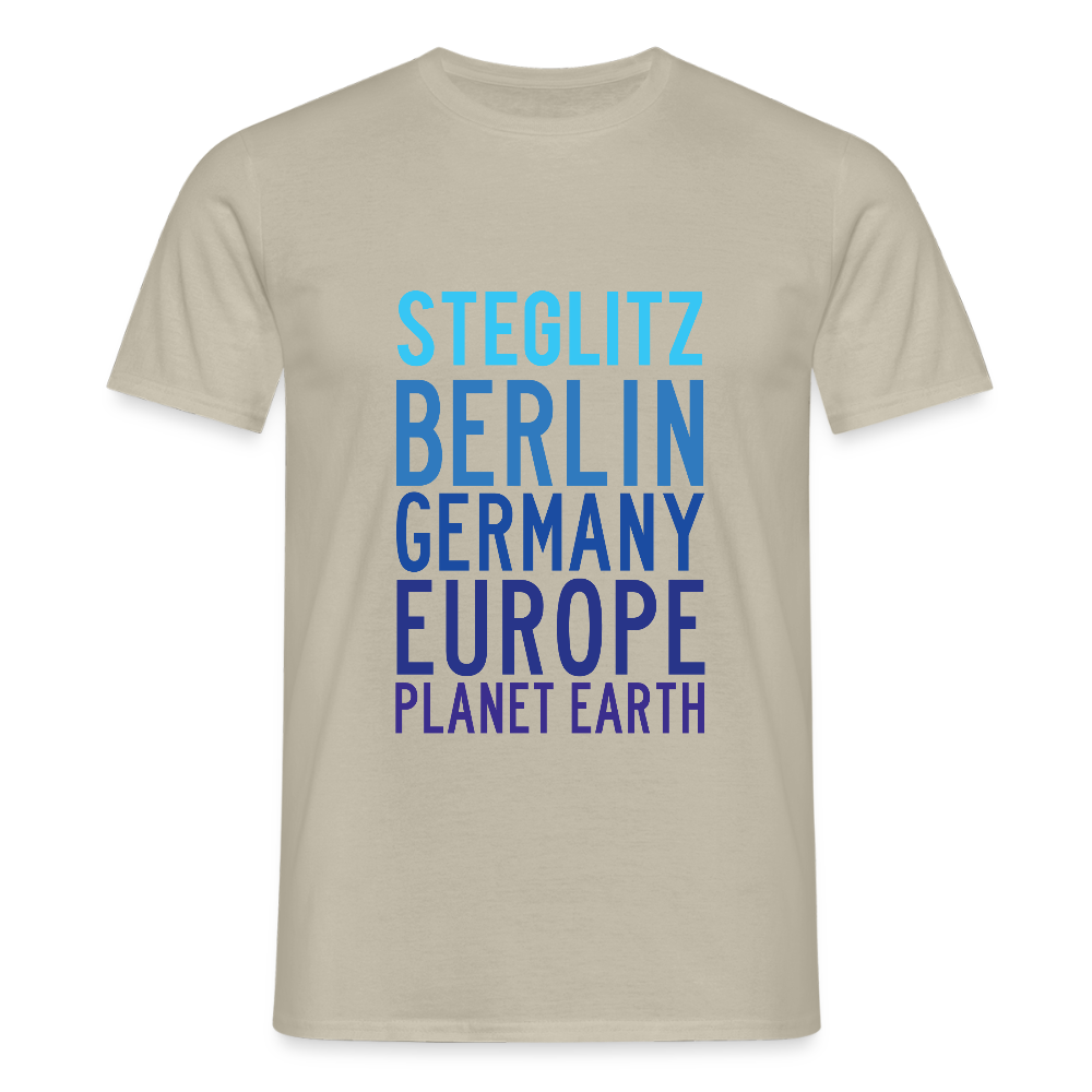 Steglitz Planet Earth - Männer Premium T-Shirt - Sandbeige