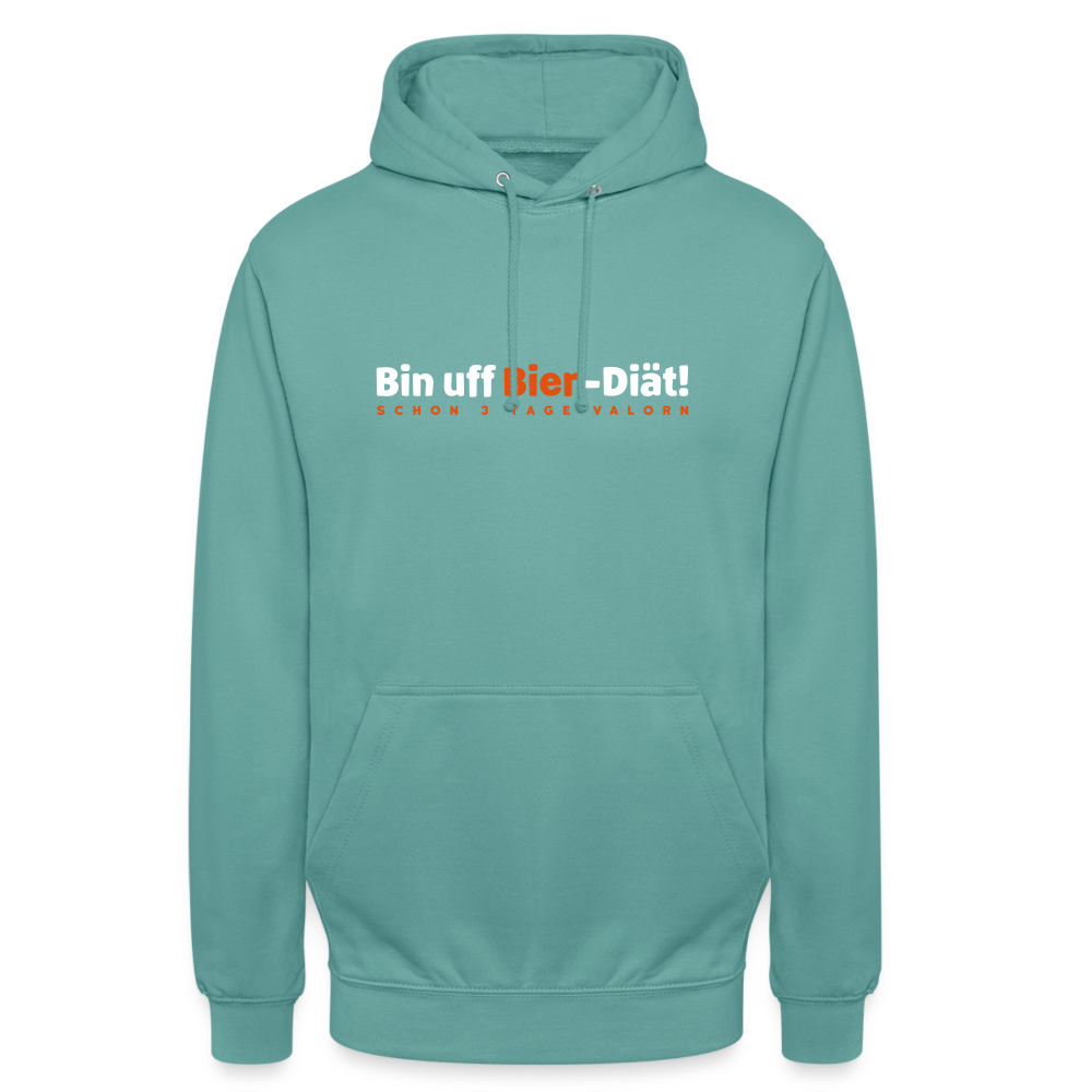 Bin uff Bier-Diät! (schon 3 Tage valorn) - Unisex Hoodie - Pastelltürkis