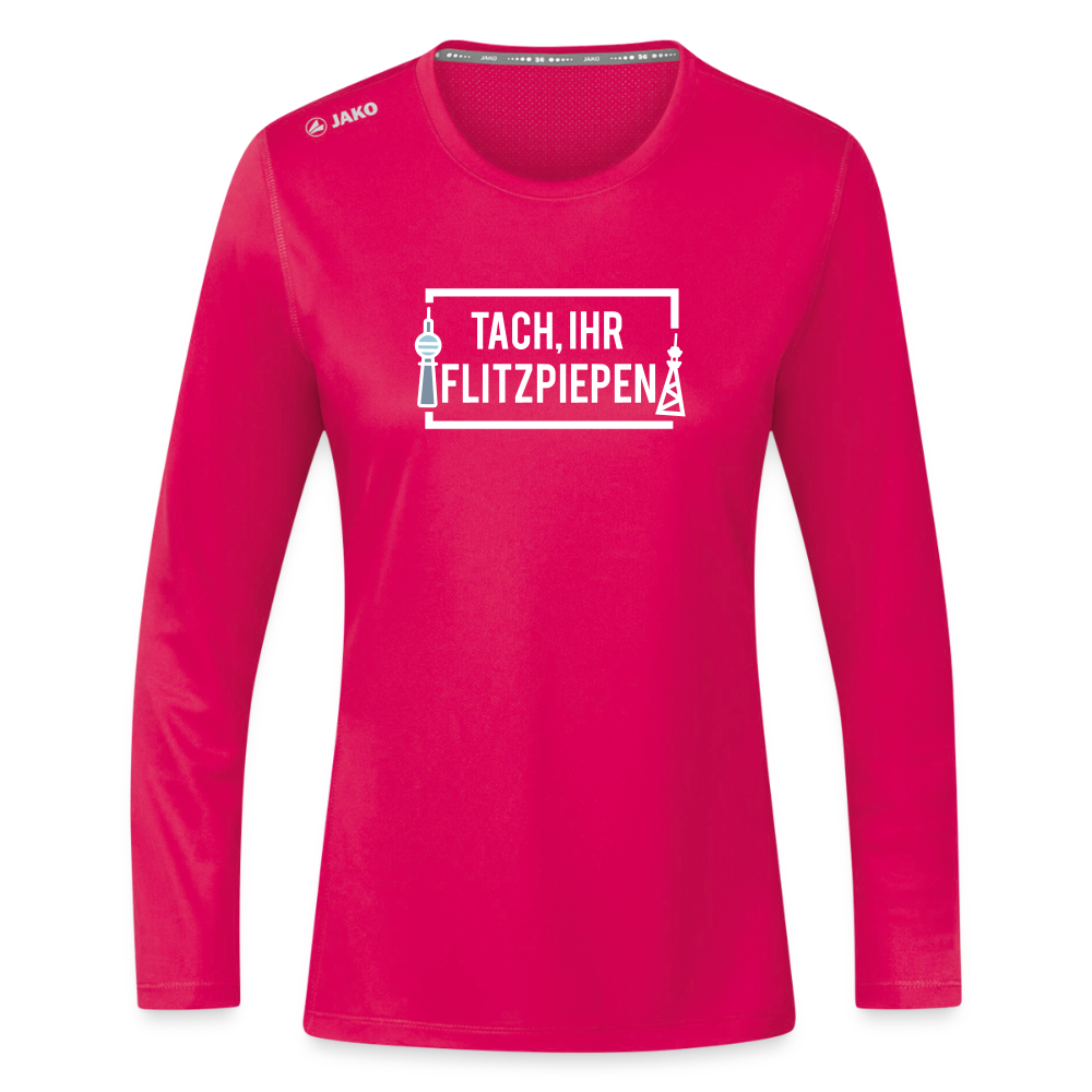 Tach ihr Flitzpiepen - Frauen Sport Langarmshirt - dunkles Pink