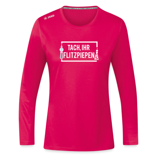 Tach ihr Flitzpiepen - Frauen Sport Langarmshirt - dunkles Pink
