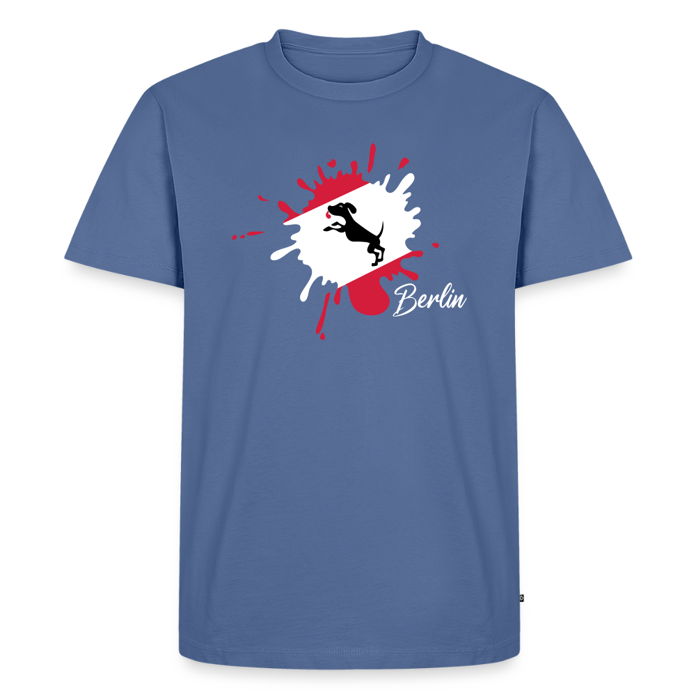 Berlin Klecks Hund - Männer Premium T-Shirt - Taubenblau