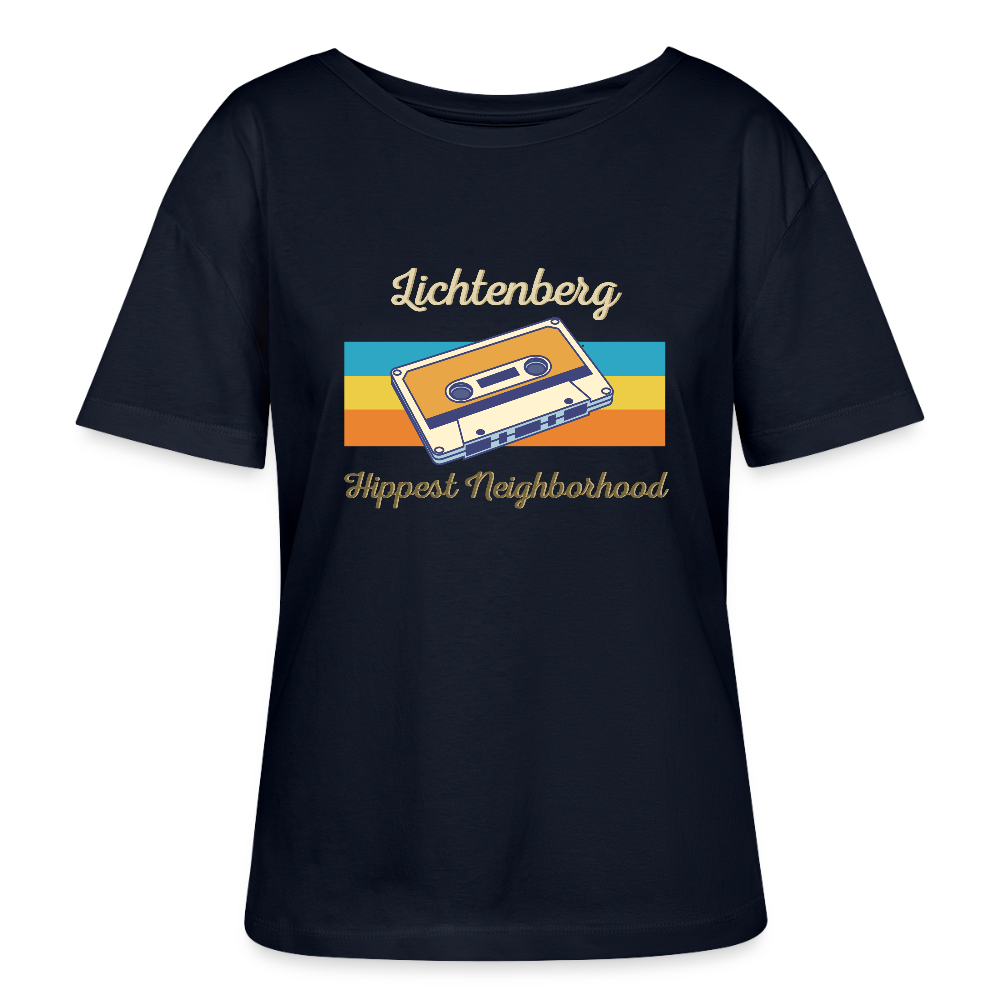 Lichtenberg Hippest Neighborhood - Relaxed Rundhals Frauen Bio-T-Shirt - Navy
