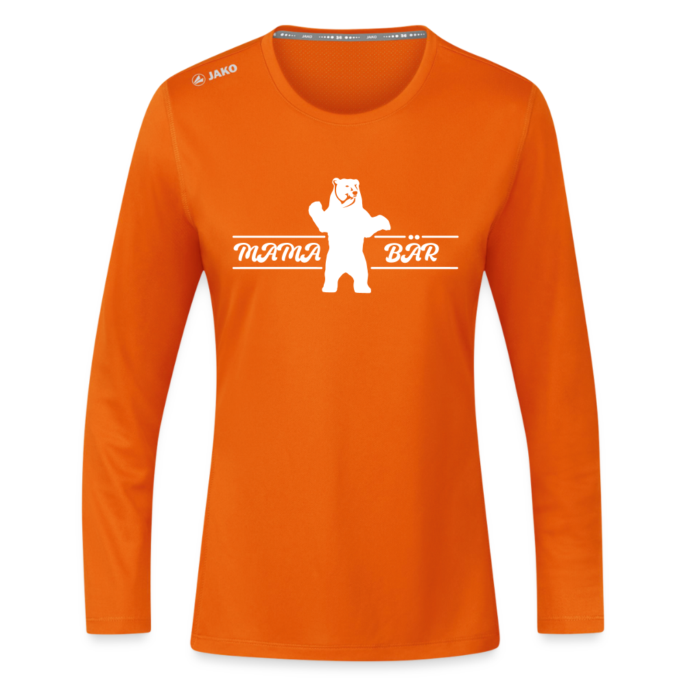 Mama Bär - Frauen Sport Langarmshirt - Neonorange