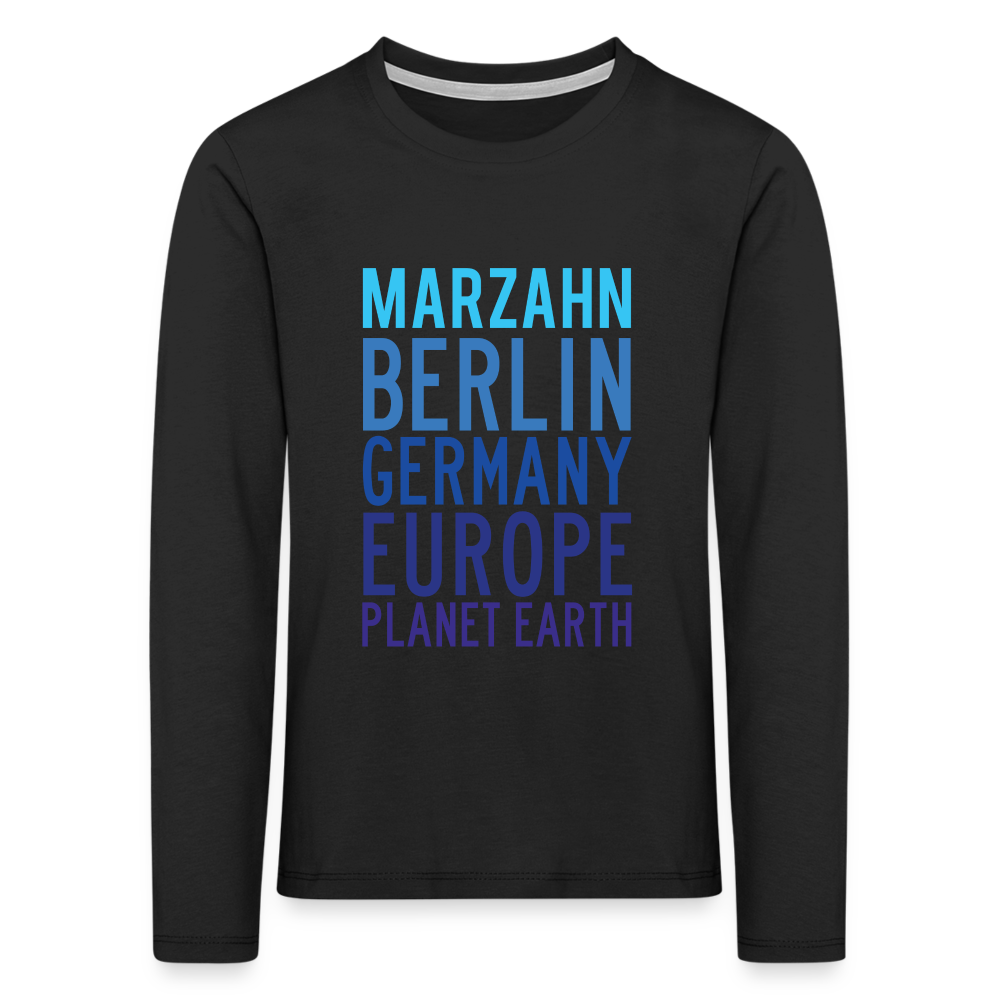 Marzahn Planet Earth - Kinder Langarmshirt - Schwarz