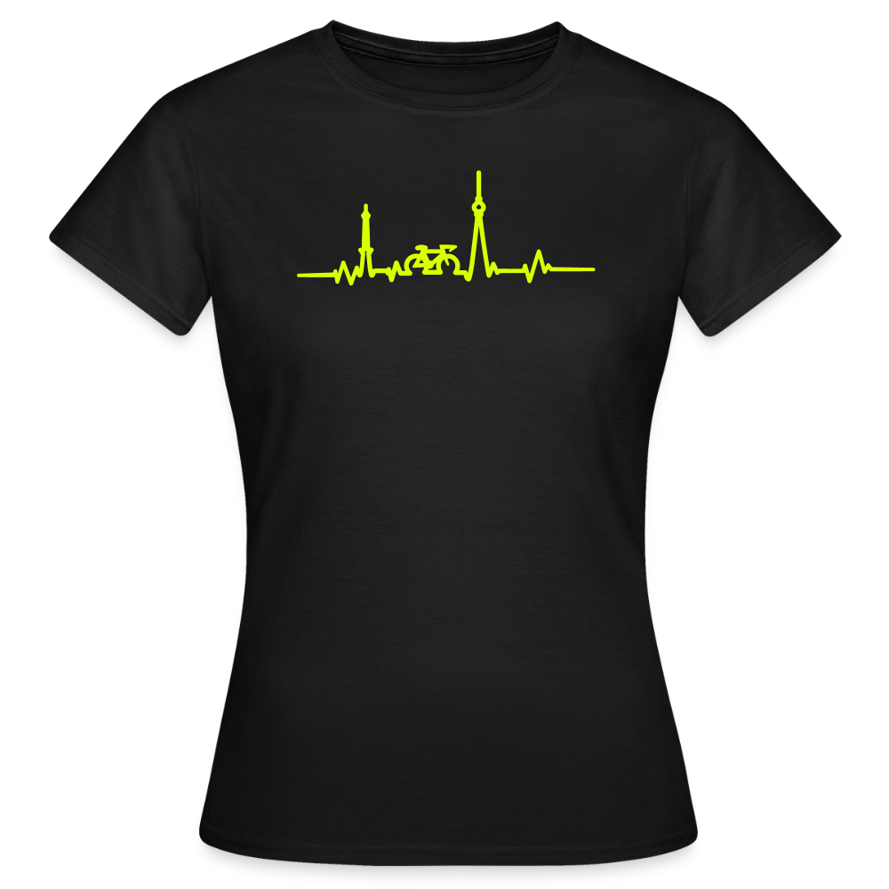 Herzschlag für Fahrradfahrer - Frauen Premium T-Shirt - Schwarz