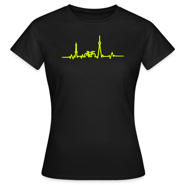 Herzschlag für Fahrradfahrer - Frauen Premium T-Shirt - Schwarz