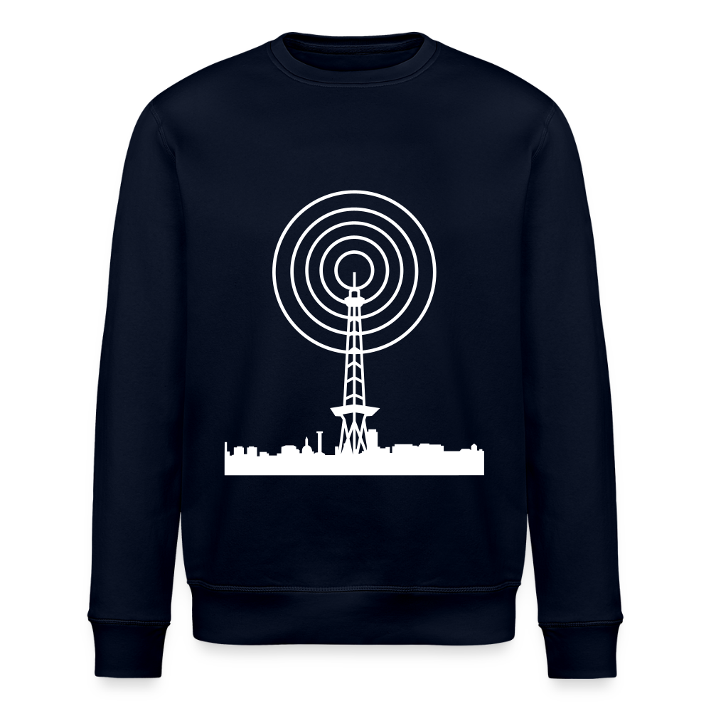 Funkturm im Fokus - Unisex Bio Sweatshirt - Navy