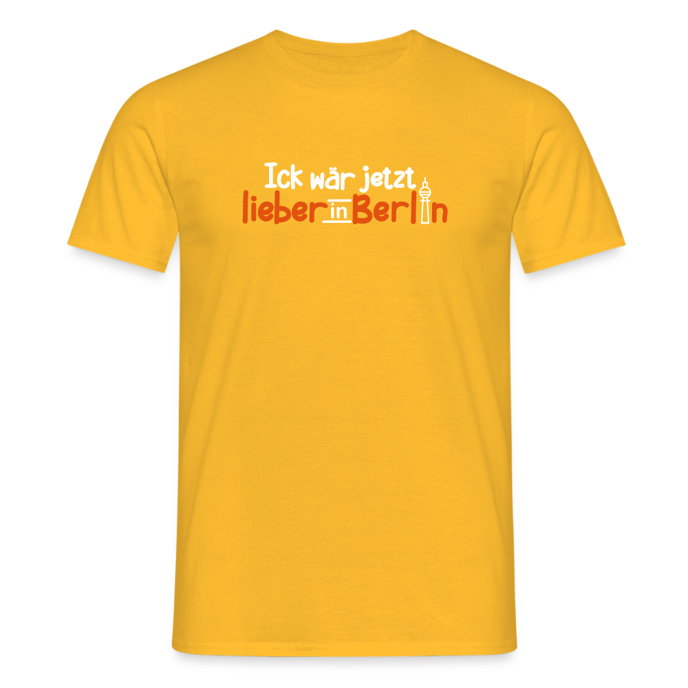 Ick wär jetzt lieber in Berlin - Männer Premium T-Shirt - Gelb