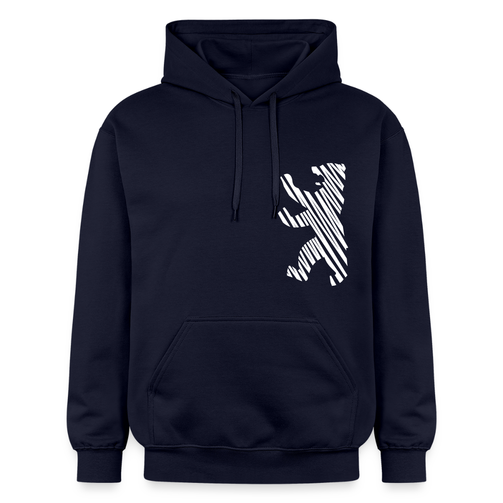 Berliner Bär im Netz - weiß - Hoodie - Navy