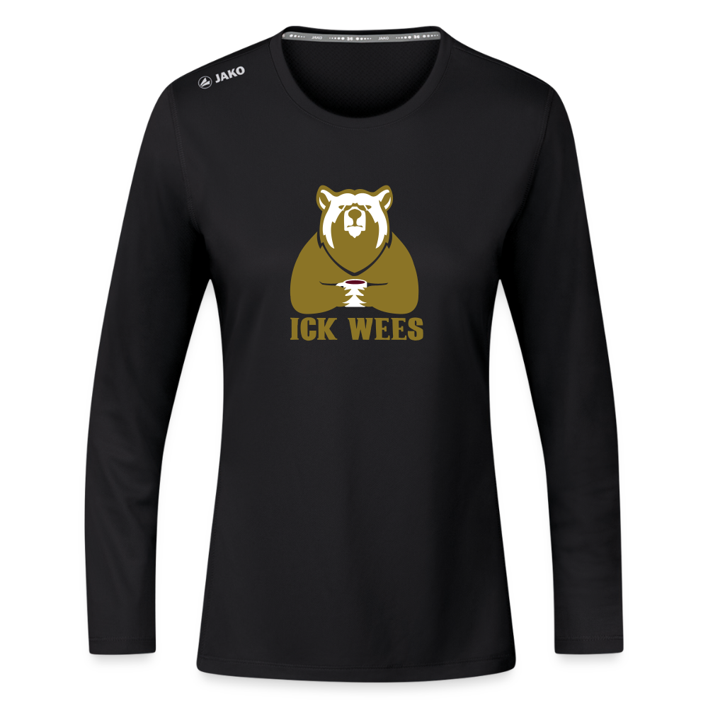 Ick Wees - Frauen Sport Langarmshirt - Schwarz