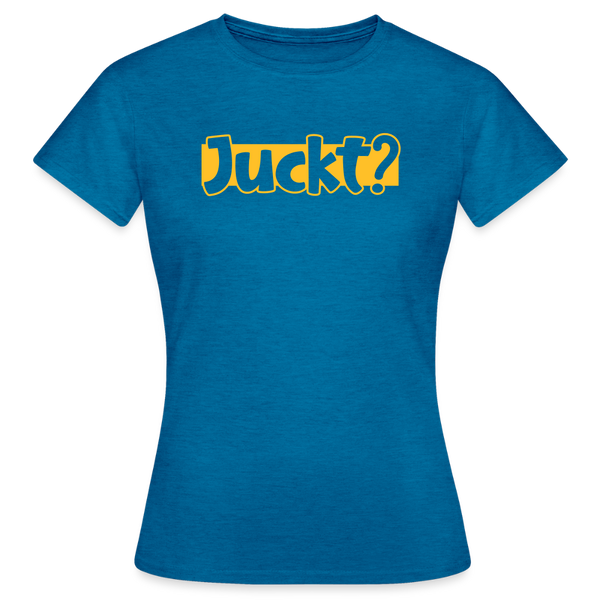 Juckt? - Frauen Premium T-Shirt - Antikblaues Saphir meliert