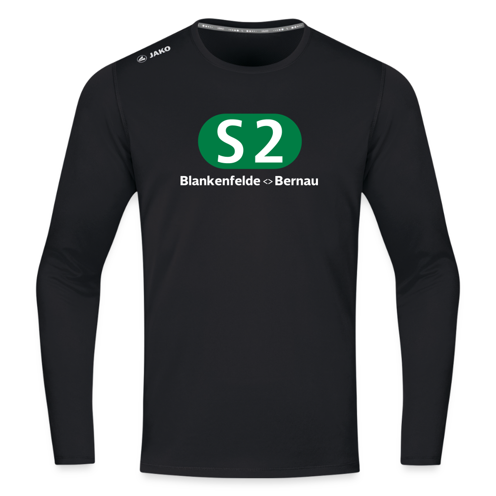 S2 - Männer Sport Langamshirt - Schwarz