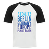 Steglitz Planet Earth - Männer Baseball T-Shirt - Weiß/Schwarz