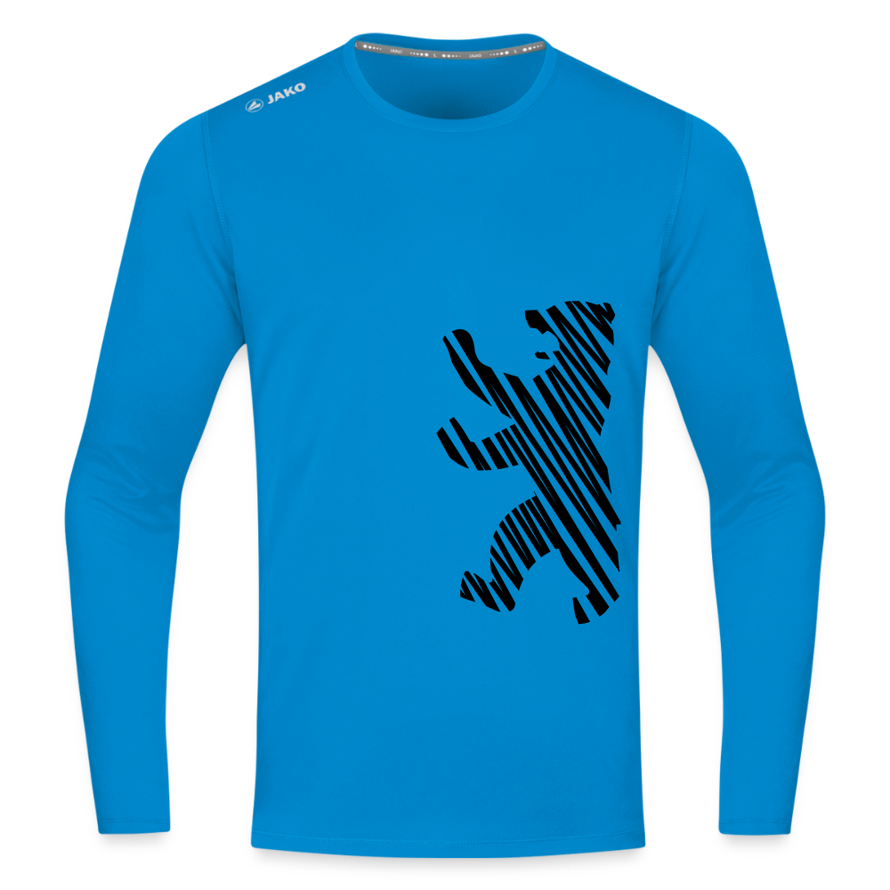 Berliner Bär im Netz - weiß - Männer Sport Langamshirt - Saphirblau