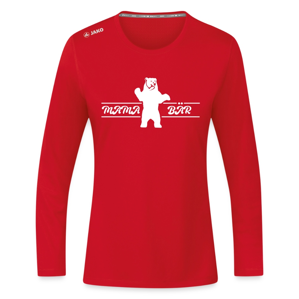 Mama Bär - Frauen Sport Langarmshirt - Rot