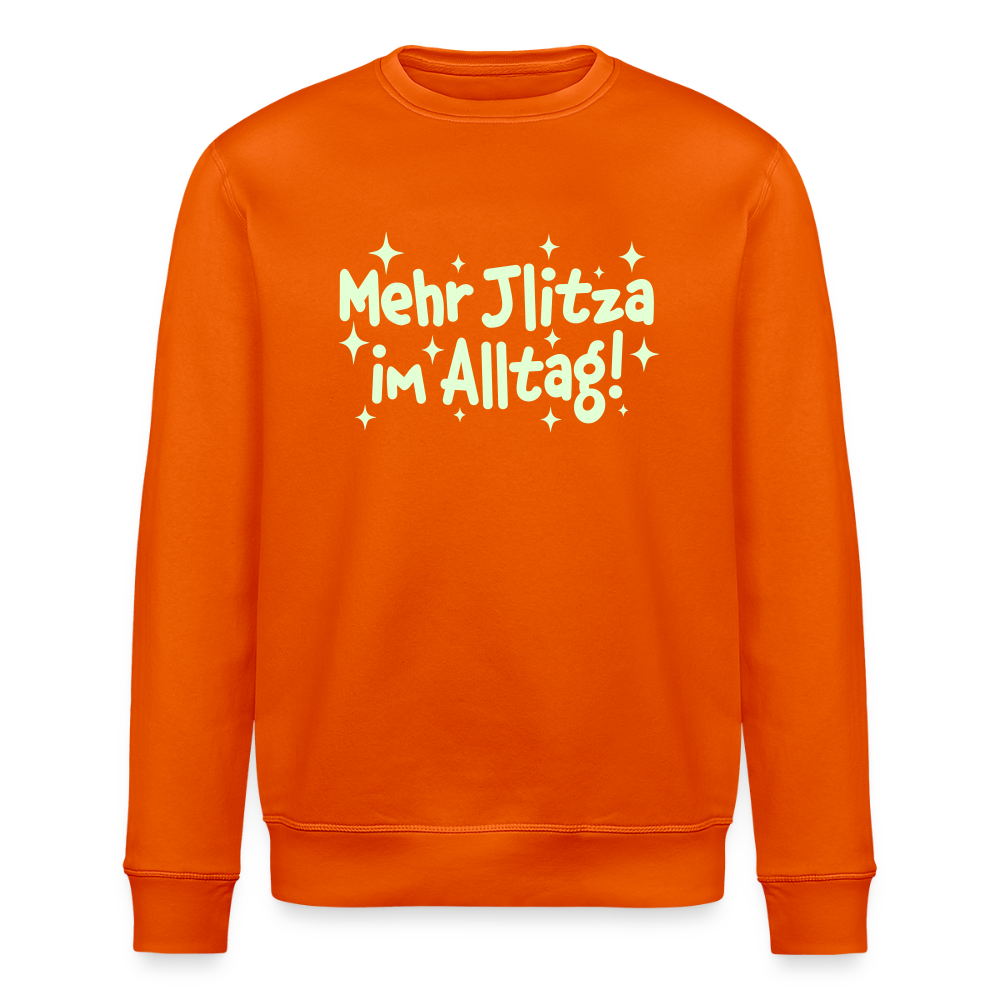 Mehr Jlitzer im Alltag! - Unisex Bio Sweatshirt - Tieforange