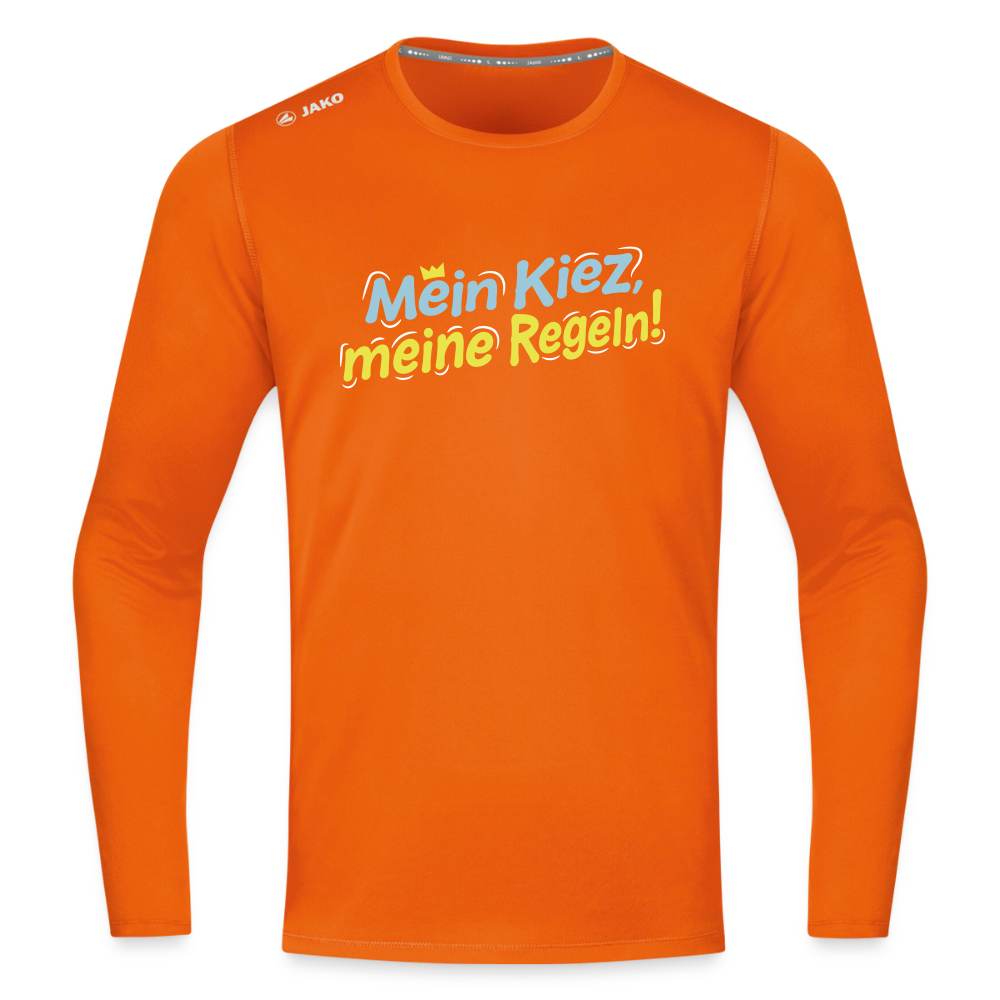 Mein Kiez, meine Regeln! - Männer Sport Langamshirt - Neonorange