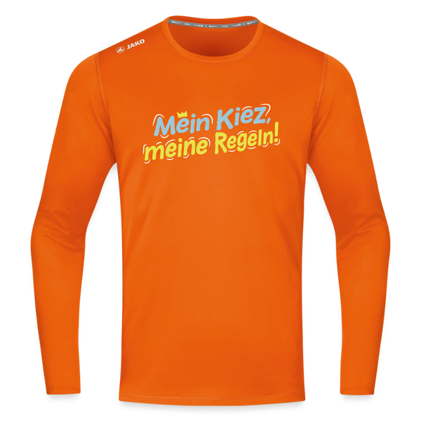Mein Kiez, meine Regeln! - Männer Sport Langamshirt - Neonorange