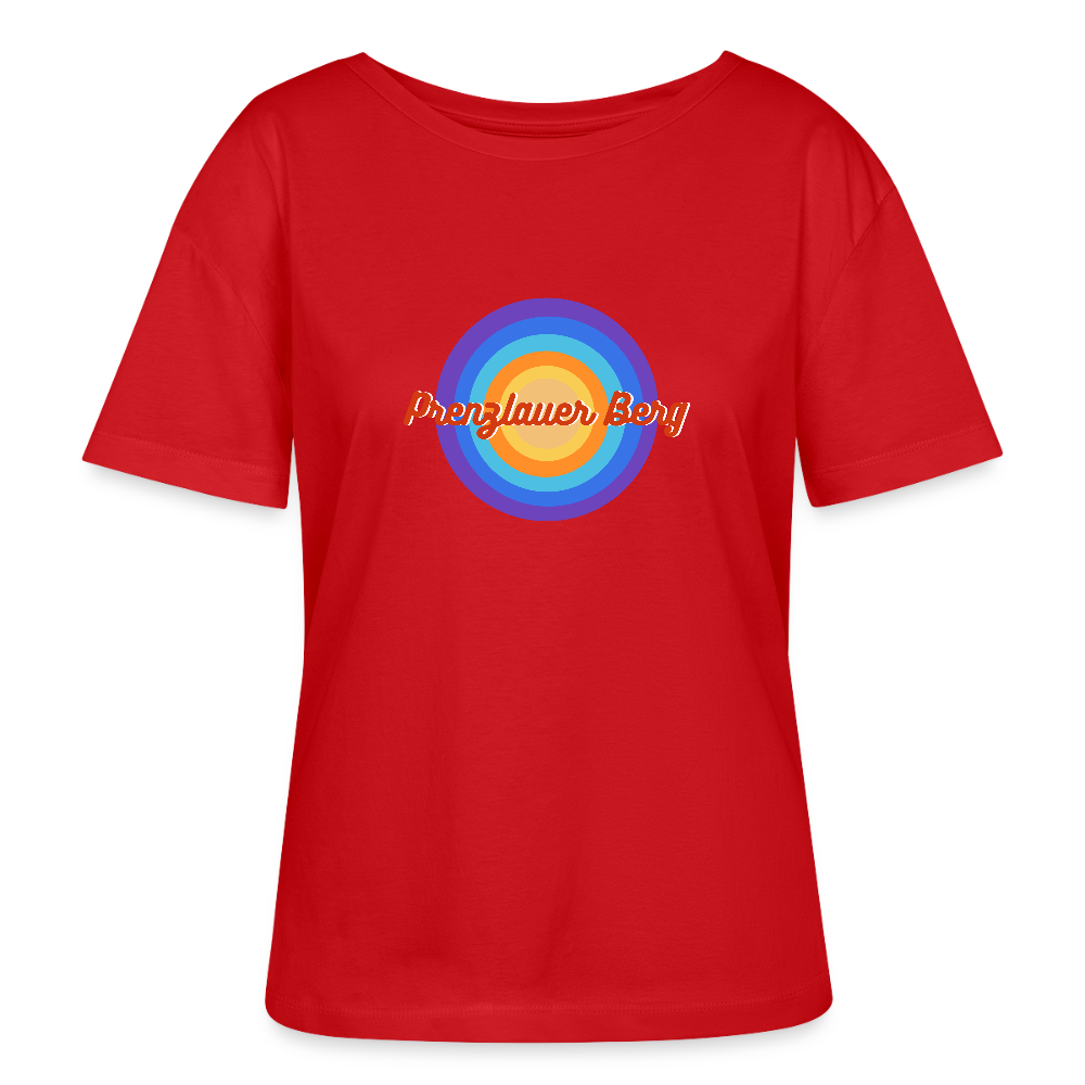 Prenzlauer Berg Retro - Relaxed Rundhals Frauen Bio-T-Shirt - Rot