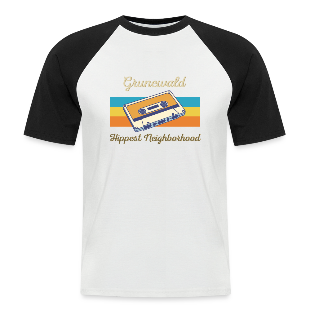 Grunewald Hippest Neighborhood - Männer Baseball T-Shirt - Weiß/Schwarz
