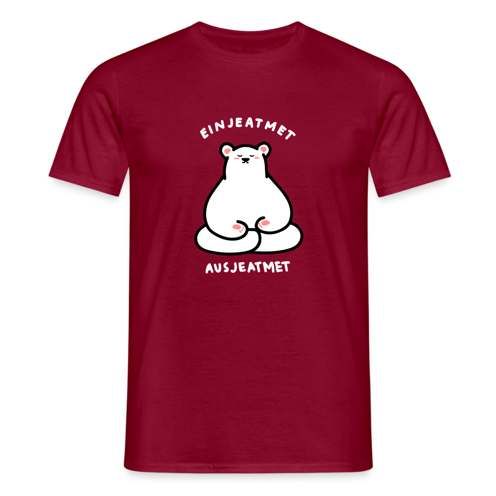 Einjeatmet - Männer Premium T-Shirt - Ziegelrot