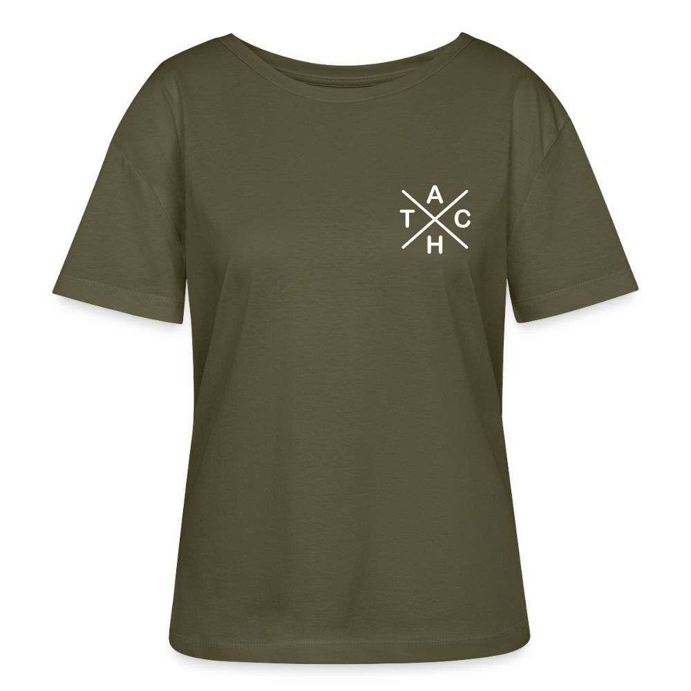 Tach X - Relaxed Rundhals Frauen Bio-T-Shirt - Khaki