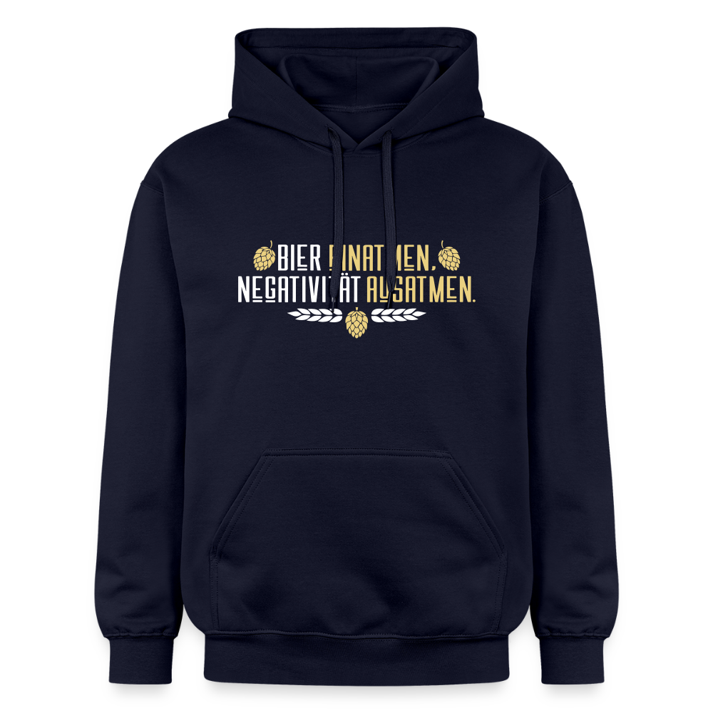Bier einatmen, Negativität ausatmen. - Hoodie - Navy
