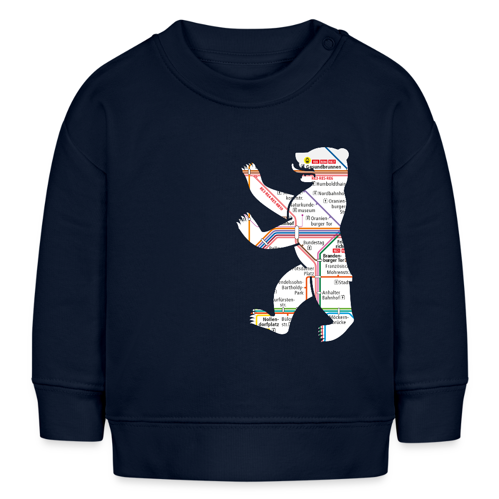 Bär im U-Bahnnetz - Baby Bio Pullover - Navy