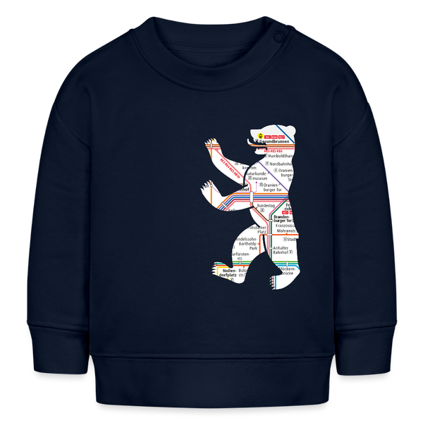 Bär im U-Bahnnetz - Baby Bio Pullover - Navy