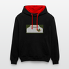 Franz-Neumann-Platz - Kontrast Hoodie - Schwarz/Rot