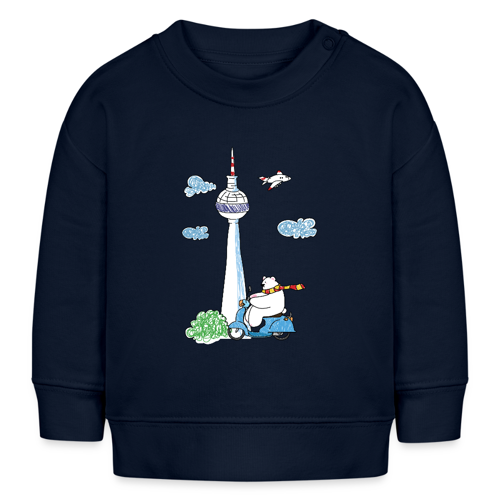 Roller Zum Berliner Fernsehturm - Baby Bio Pullover - Navy