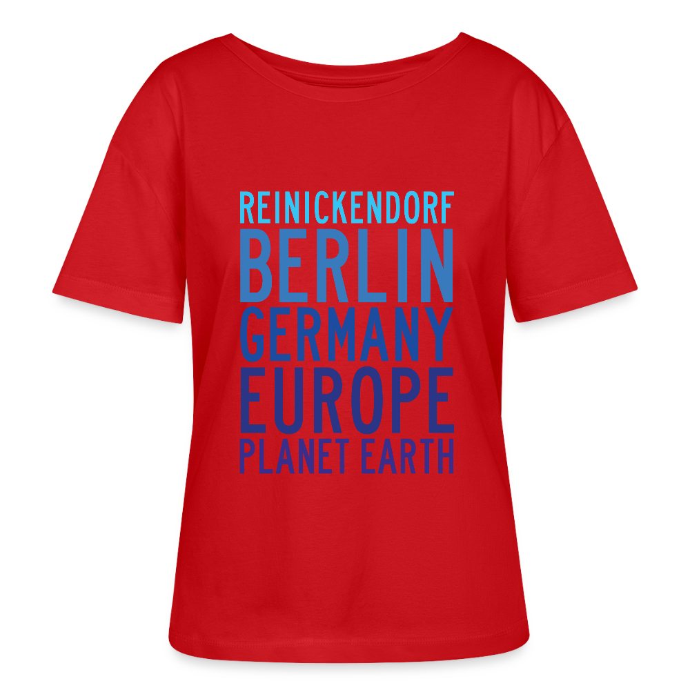 Reinickendorf Planet Earth - Relaxed Rundhals Frauen Bio-T-Shirt - Rot