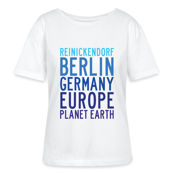 Reinickendorf Planet Earth - Relaxed Rundhals Frauen Bio-T-Shirt - Weiß